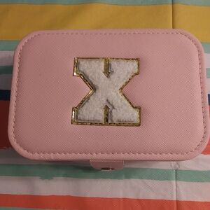 Pink Jewelry Box with Gold Trimmed X